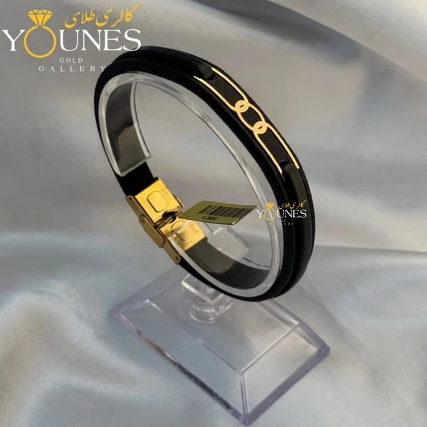 دستبند طلا چرم مردانه L190